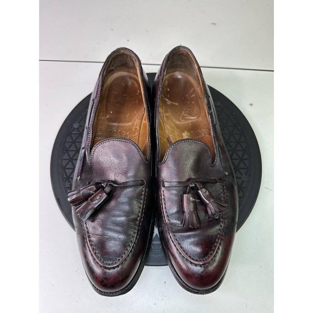 Alden 663 Classic Burgundy Calfskin Leather Tassel Loafers 10 A/C Made in USA
